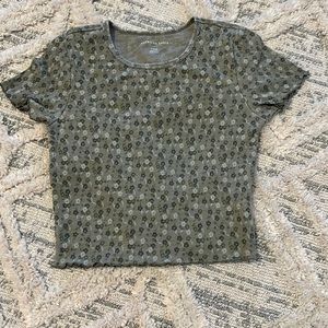 cropped floral american eagle top